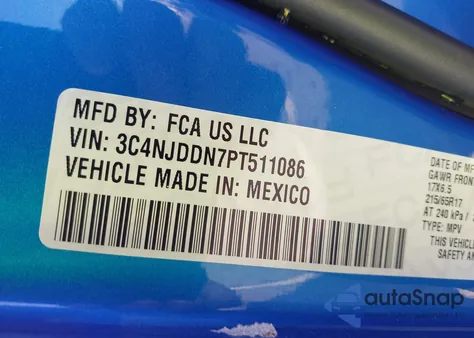 2023 Jeep Compass Trailhawk 4X4 z USA, uszkodzony, nr VIN 3C4NJDDN7PT511086